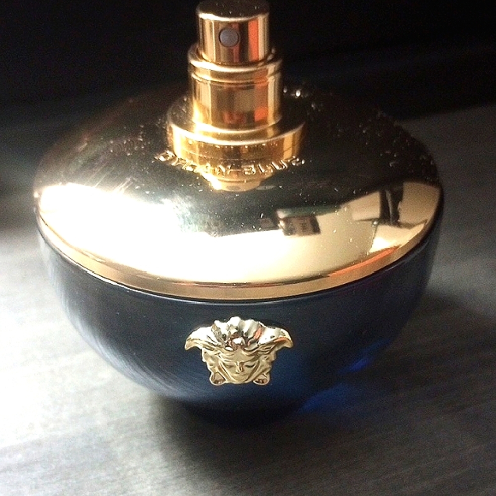 Versace Gold and Blue Perfume Bottle